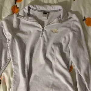White North Face Quarter Zip Fleece